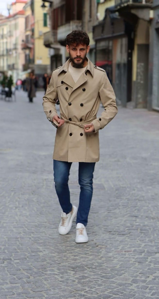 Trench Doppiopetto Beige